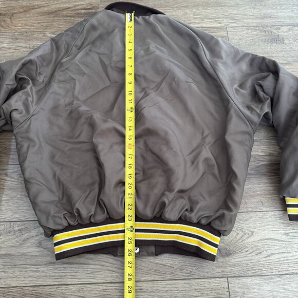 Vintage Don Alleson Blank Brown Yellow Bomber Jacket 80s - Picture 6 of 12